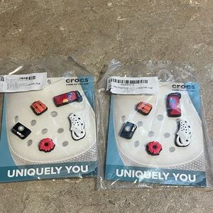 CROCS Jibbitz Charms - Black, White, Red